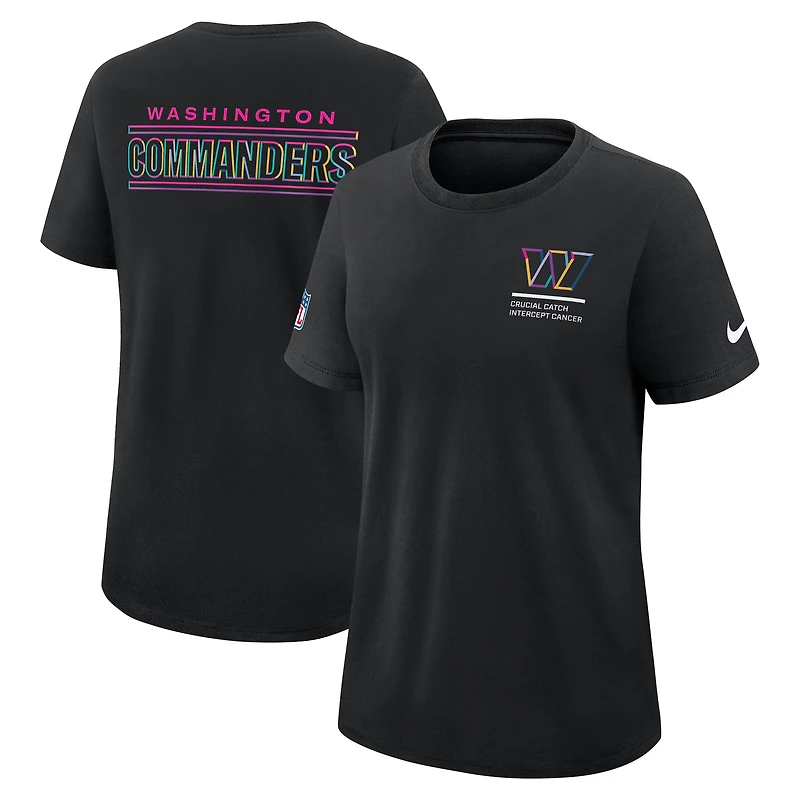 T-shirt Nike noir Washington Commanders 2025 NFL Crucial Catch Tri-Blend Dri-FIT pour femme