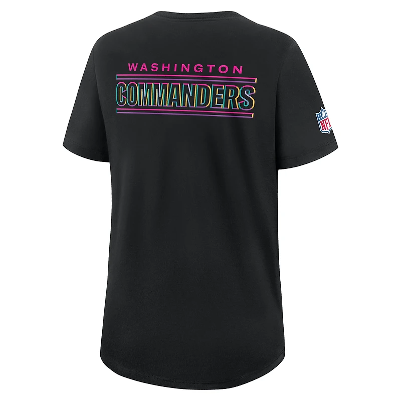 T-shirt Nike noir Washington Commanders 2025 NFL Crucial Catch Tri-Blend Dri-FIT pour femme