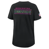 T-shirt Nike noir Washington Commanders 2025 NFL Crucial Catch Tri-Blend Dri-FIT pour femme
