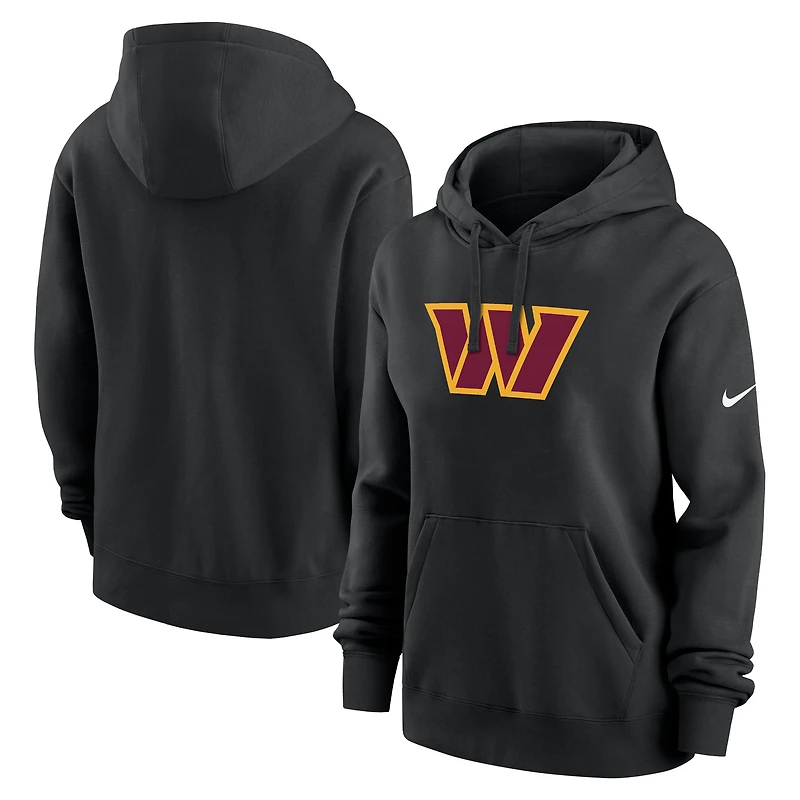 Sweat à capuche polaire Nike noir Washington Commanders Club pour femme