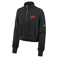 Sweat-shirt Nike noir à demi-zip pour femme Washington Commanders Primetime Phoenix