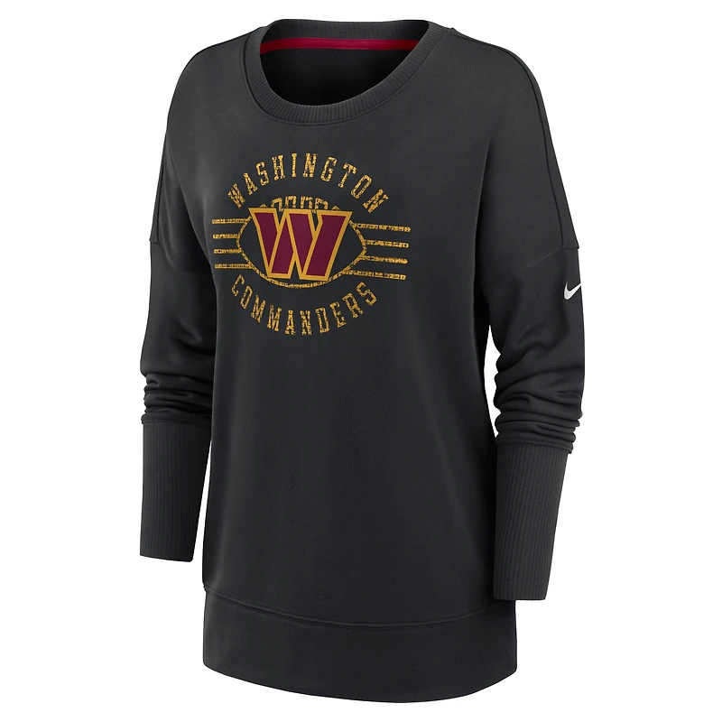 Sweat-shirt Nike noir Washington Commanders Rewind Playback Icon Performance pour femme
