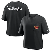 Women's Nike Black Washington Commanders Rewind Pocket Boxy T-Shirt