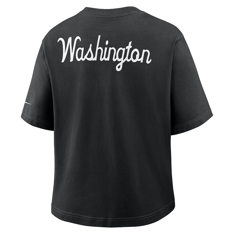 T-shirt Nike noir Washington Commanders Rewind pour femme