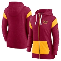 Nike Washington Commanders Monaco Bordeaux/Or pour Femme - Sweat à capuche entièrement zippé