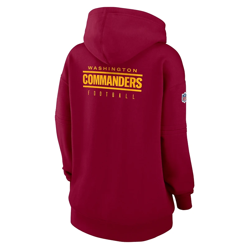 Sweat à capuche en polaire Sideline Club Nike Washington Commanders 2023 pour femme, bourgogne
