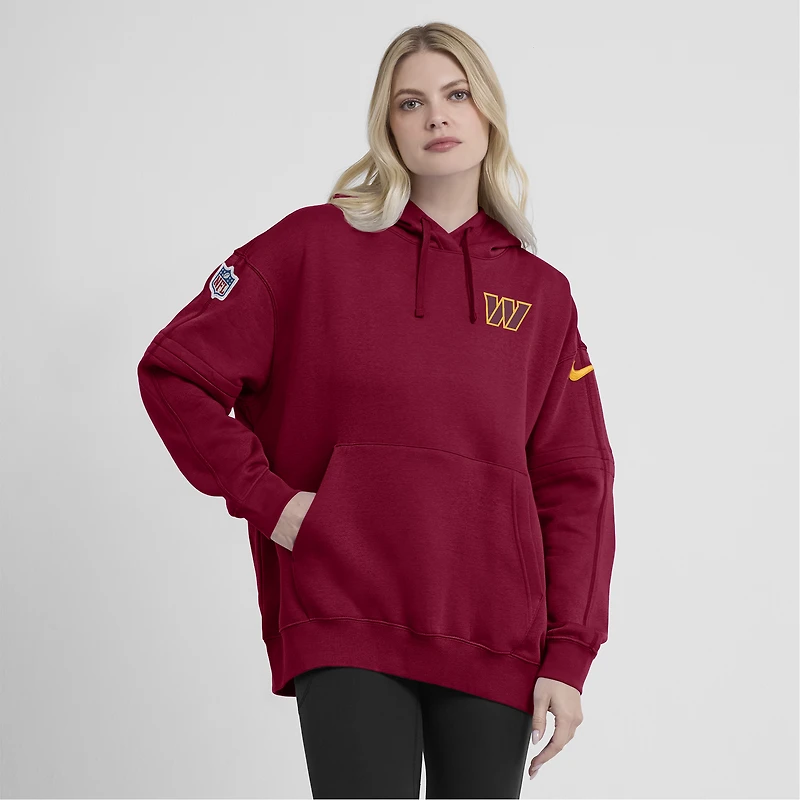 Sweat à capuche en polaire Sideline Club Nike Washington Commanders 2023 pour femme, bourgogne