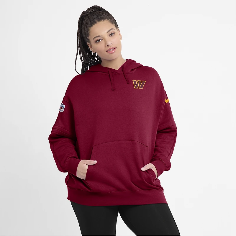 Sweat à capuche en polaire Sideline Club Nike Washington Commanders 2023 pour femme, bourgogne