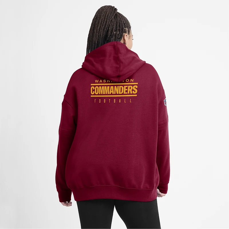 Sweat à capuche en polaire Sideline Club Nike Washington Commanders 2023 pour femme, bourgogne
