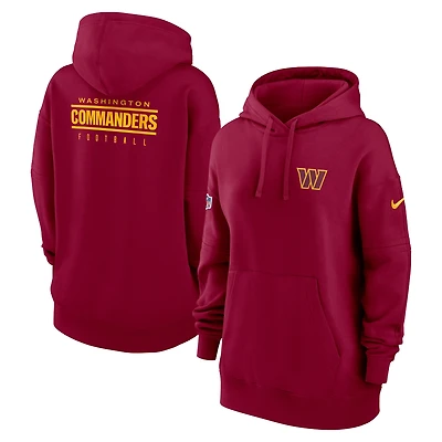Sweat à capuche en polaire Sideline Club Nike Washington Commanders 2023 pour femme, bourgogne