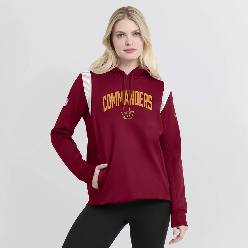 Nike Washington Commanders Athletic Stack Performance pour femme, bourgogne - Chandail à capuchon
