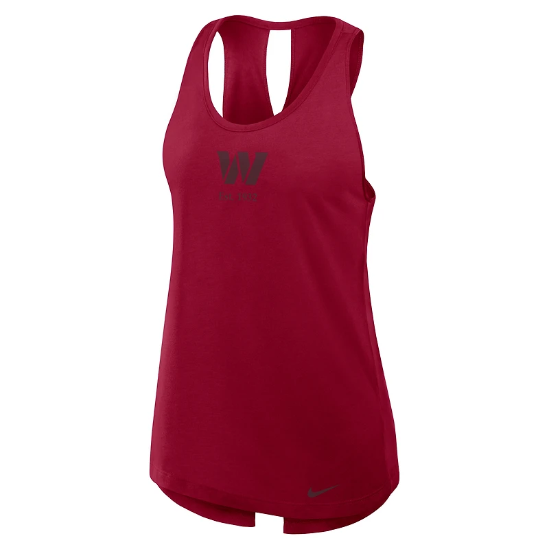Débardeur Nike bordeaux Washington Commanders Glory Crisscross Dri-FIT pour femme