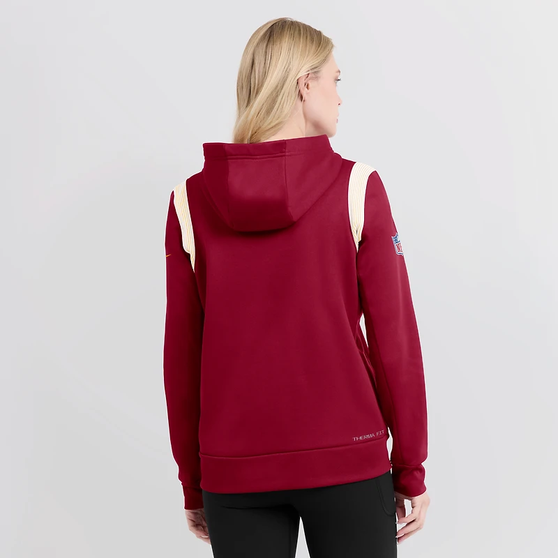Women's Nike Burgundy Washington Commanders Sideline Stack Performance Pullover Hoodie