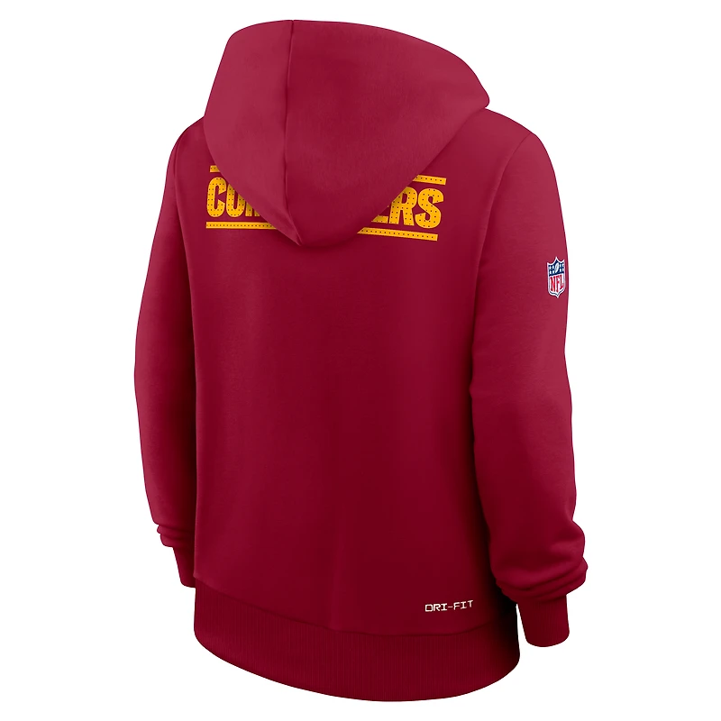 Sweat à capuche Nike Bordeaux Washington Commanders Sideline Standard Issue Initial Domicile Dri-FIT pour femme