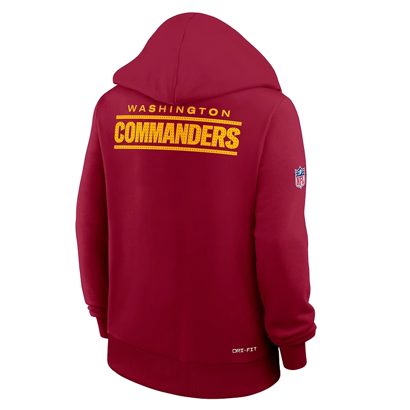 Sweat à capuche Nike Bordeaux Washington Commanders Sideline Standard Issue Initial Domicile Dri-FIT pour femme