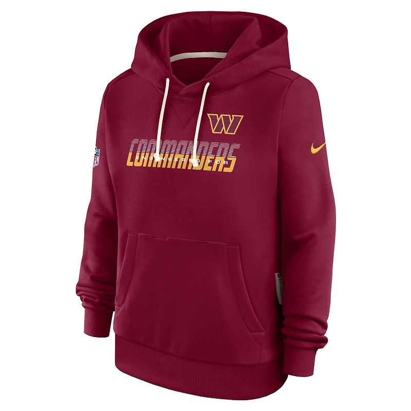 Sweat à capuche Nike Dri-FIT bordeaux Washington Commanders Sideline Standard Issue pour femme