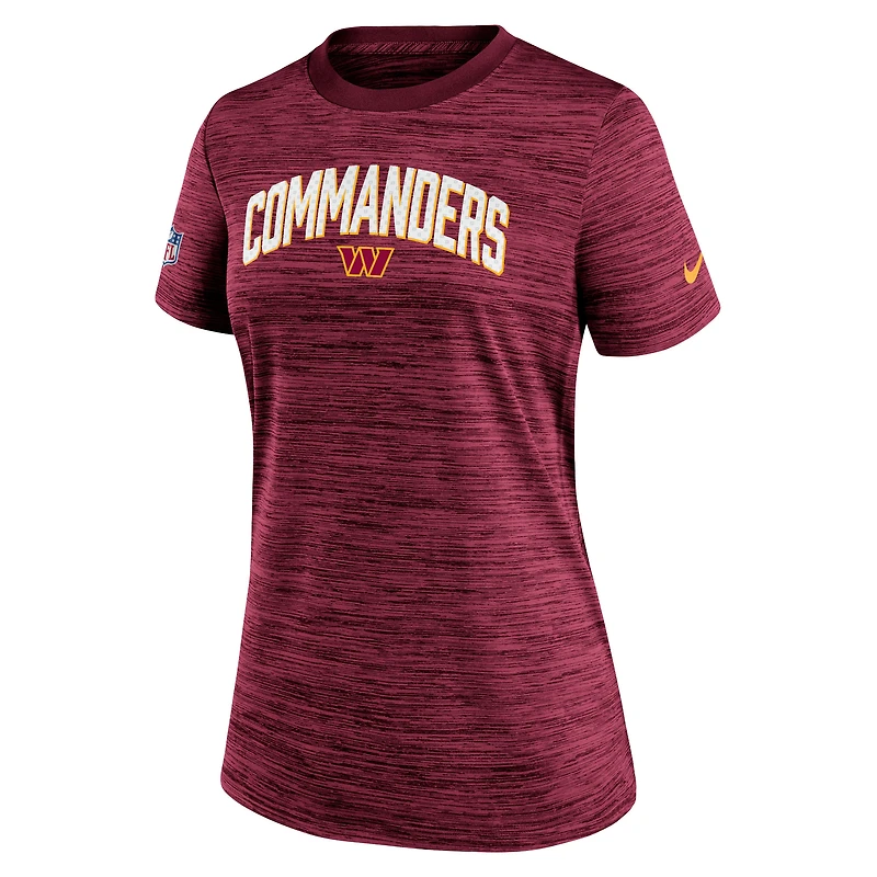 Women's Nike Burgundy Washington Commanders Sideline Velocity Lockup Performance - T-Shirt