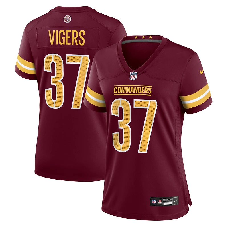 Women's Nike Car'lin Vigers Burgundy Washington Commanders Team Game Jersey