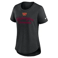 Women's Nike Charcoal Washington Commanders Script Tri-Blend T-Shirt