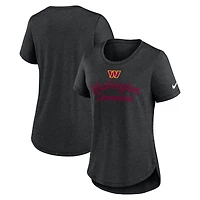 Women's Nike Charcoal Washington Commanders Script Tri-Blend T-Shirt