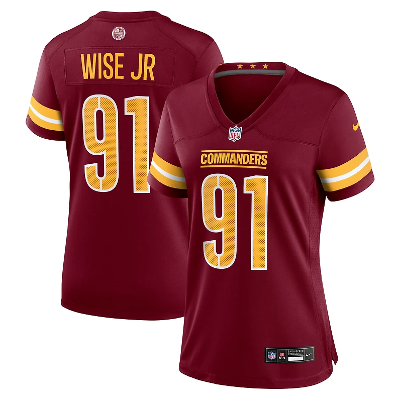 Women's Nike Deatrich Wise Jr.  Burgundy Washington Commanders Team Game Jersey