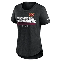 Women's Nike Heather Black Washington Commanders Local Fashion Tri-Blend T-Shirt