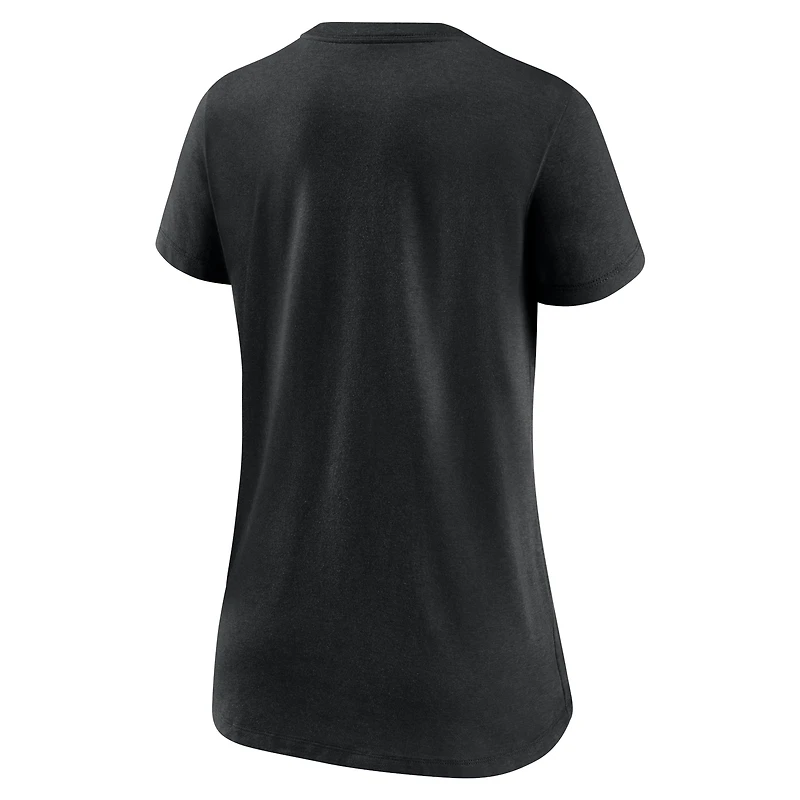 Women's Nike Heathered Black Washington Commanders Tri-Blend V-Neck T-Shirt