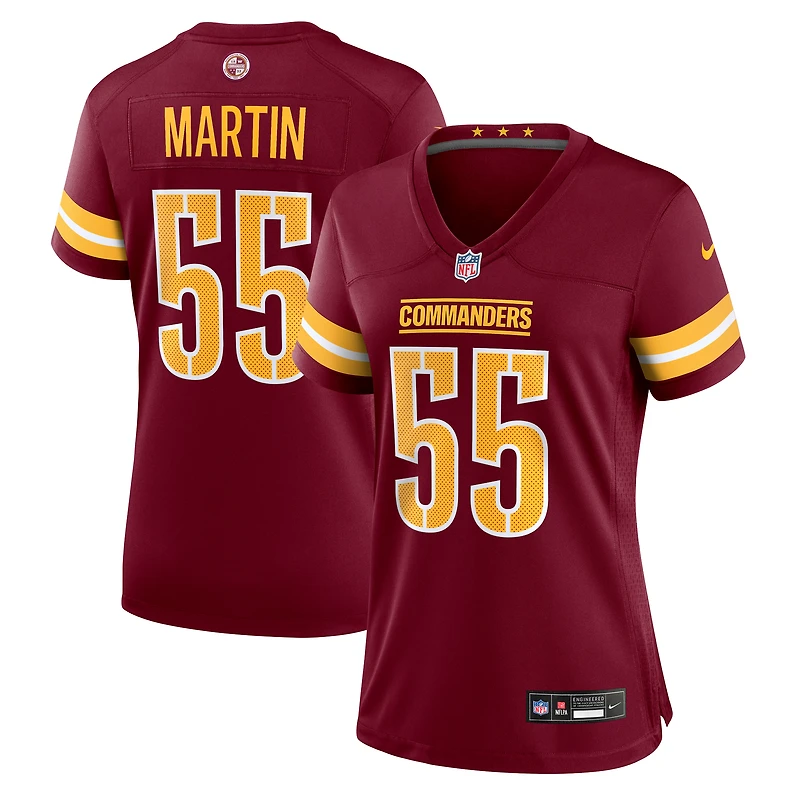 Maillot Nike Jacob Martin bordeaux pour femme des Washington Commanders
