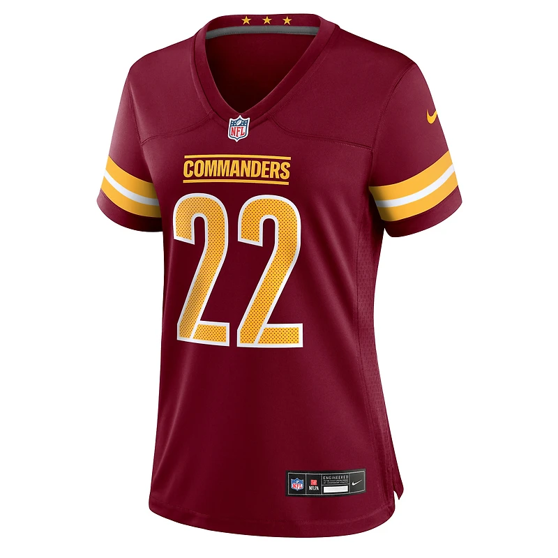Maillot Nike Jacory Croskey-Merritt bordeaux pour femme des Washington Commanders