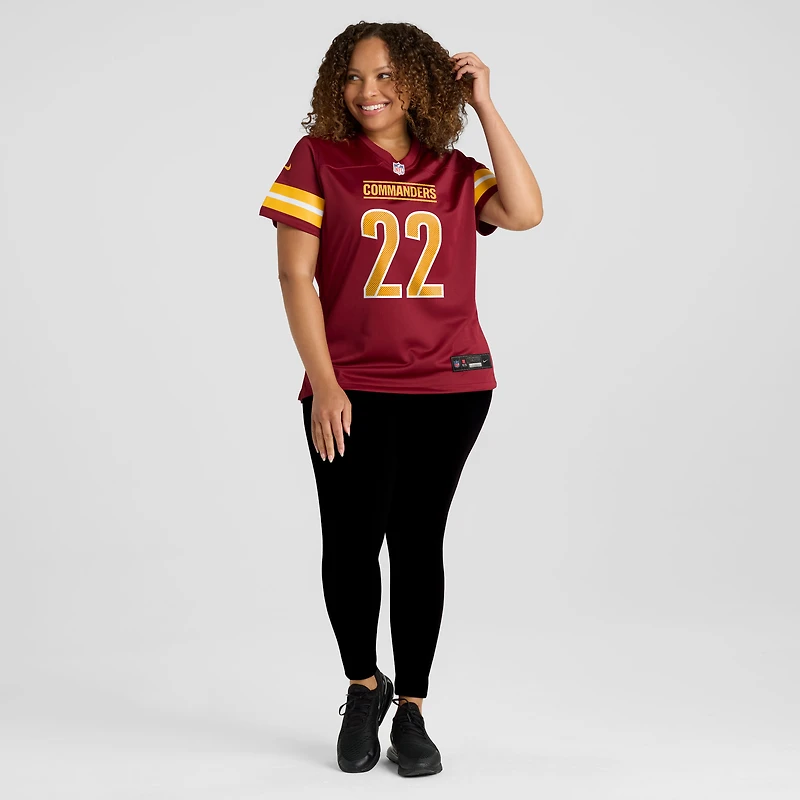 Maillot Nike Jacory Croskey-Merritt bordeaux pour femme des Washington Commanders