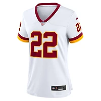Maillot Nike Jacory Croskey-Merritt blanc pour femme, édition Super Bowl, Washington Commanders