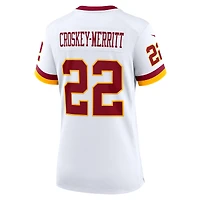 Maillot Nike Jacory Croskey-Merritt blanc pour femme, édition Super Bowl, Washington Commanders