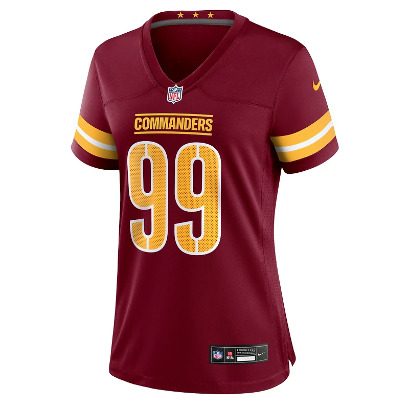 Women's Nike Javon Kinlaw Burgundy Washington Commanders Team Game Jersey