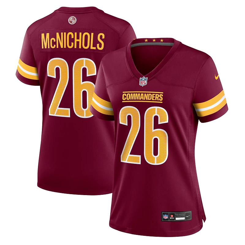Women's Nike Jeremy McNichols Burgundy Washington Commanders Team Game Jersey