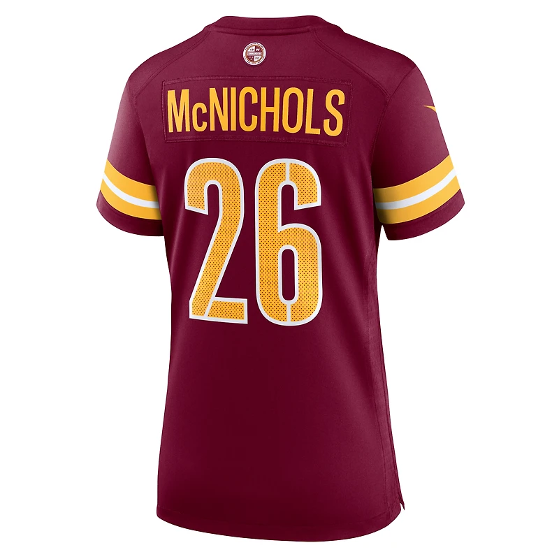 Women's Nike Jeremy McNichols Burgundy Washington Commanders Team Game Jersey