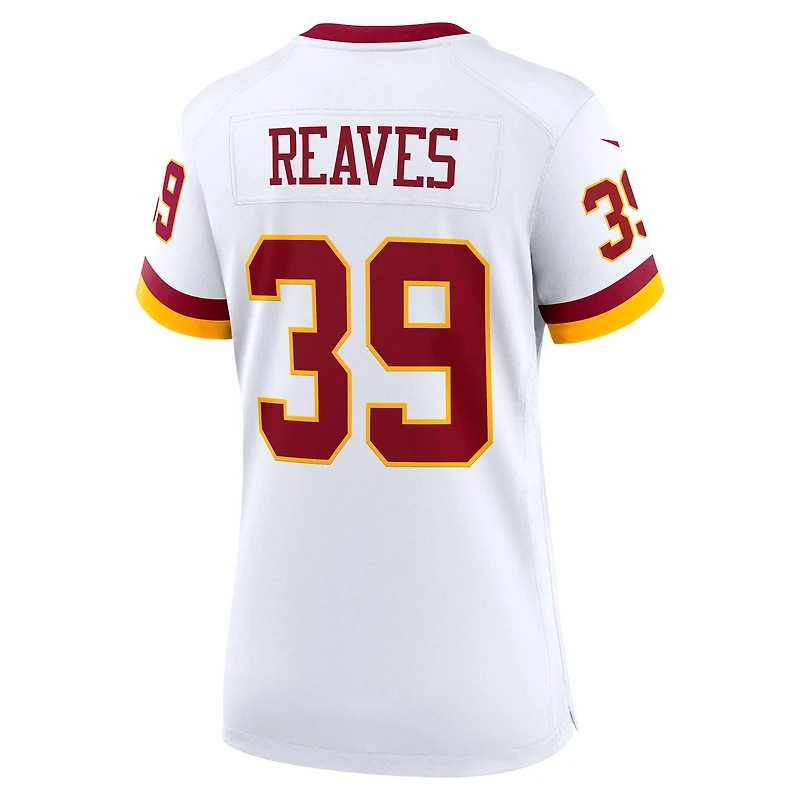 Maillot Nike Jeremy Reaves blanc pour femme, édition Super Bowl, Washington Commanders