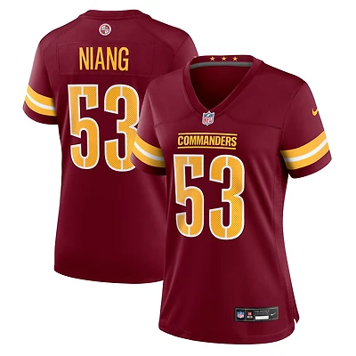Maillot Nike Lucas Niang bordeaux pour femme des Washington Commanders