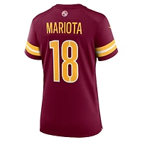 Maillot de match Nike Marcus Mariota bordeaux Washington Commanders pour femme