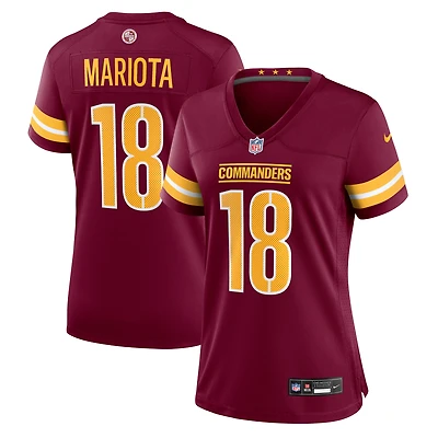 Maillot de match Nike Marcus Mariota bordeaux Washington Commanders pour femme