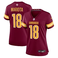 Maillot de match Nike Marcus Mariota bordeaux Washington Commanders pour femme