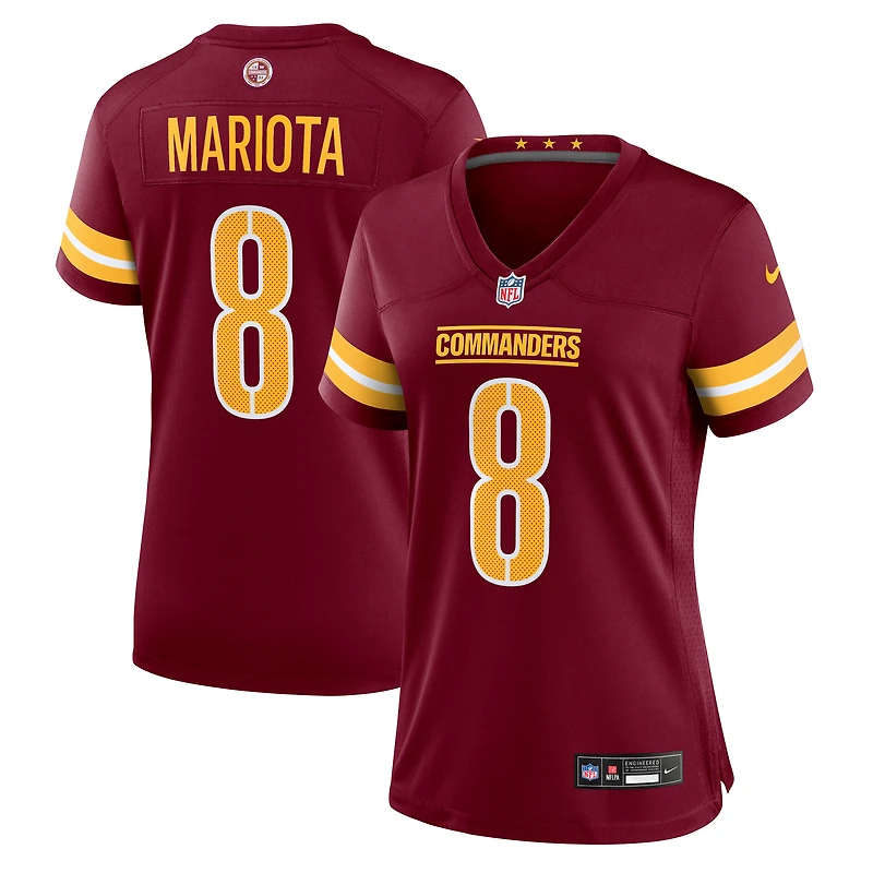 Maillot Nike Marcus Mariota Bordeaux pour femme des Washington Commanders