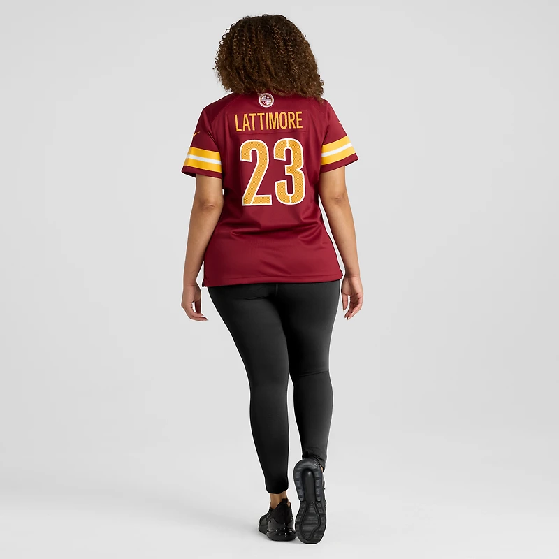 Maillot Nike Marshon Lattimore bordeaux pour femme des Washington Commanders