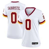 Maillot Nike Mike Sainristil blanc pour femme des Washington Commanders, édition Super Bowl