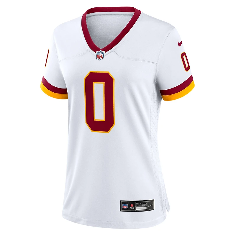 Maillot Nike Mike Sainristil blanc pour femme des Washington Commanders, édition Super Bowl