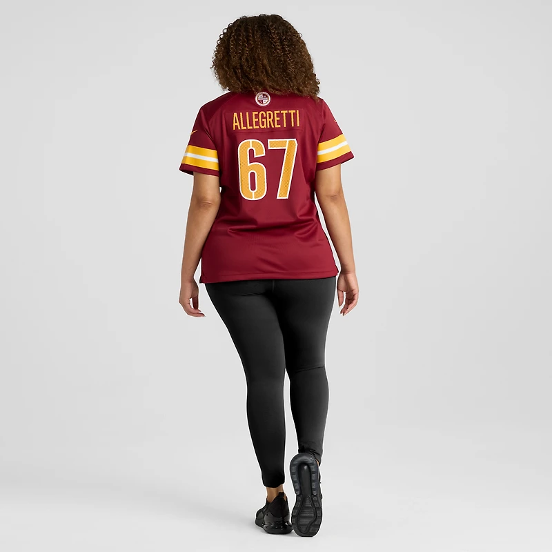 Women's Nike Nick Allegretti Burgundy Washington Commanders Game Jersey