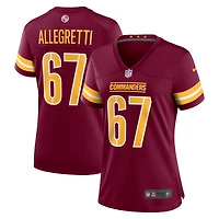 Maillot de match Nike Nick Allegretti pour femmes, bordeaux, Washington Commanders