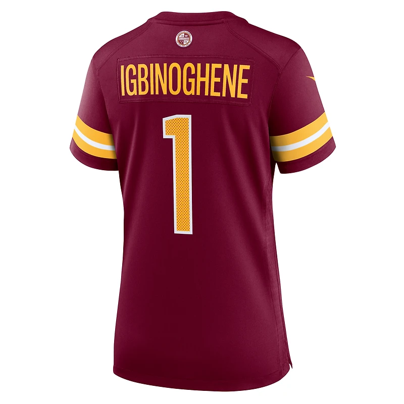 Women's Nike Noah Igbinoghene  Burgundy Washington Commanders Team Game Jersey