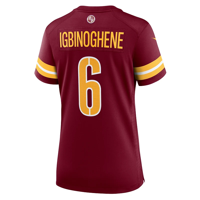 Women's Nike Noah Igbinoghene  Burgundy Washington Commanders Team Game Jersey