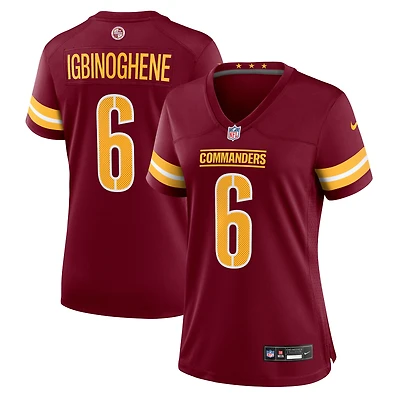 Women's Nike Noah Igbinoghene  Burgundy Washington Commanders Team Game Jersey