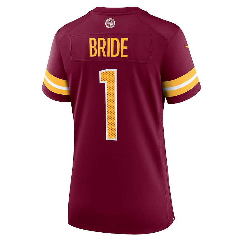 Maillot de match Nike Numéro 1 Bride Bourgogne Washington Commanders pour femme